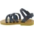 Child's gladiator braided sandals in blue nubuck leather with buckle closure