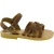 Child's gladiator braided sandals in brown nubuck leather with buckle closure