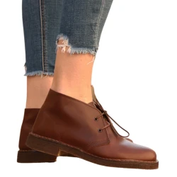 Desert boots femme en cuir marron foncé artisanales fabriqué en Italie