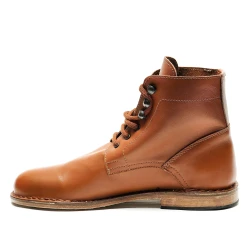 Men's tan leather ankle boots handmade in Italy