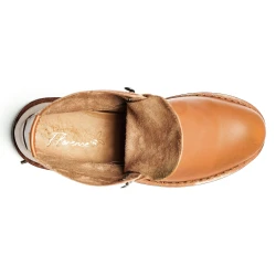 Men's tan leather ankle boots handmade in Italy