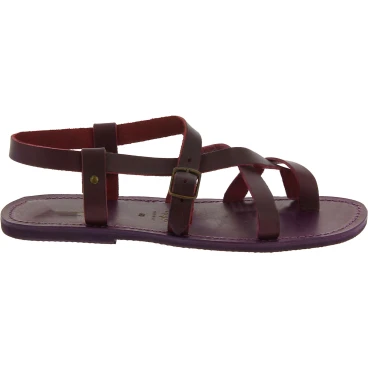 Gladiatoren sandalen aus echtem Violett Rinderleder