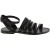 Damen-Riemchen-Sandalen aus Schwarzem Leder in Italien von Handgefertigt
