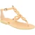 Women's thong sandals with handmade crossed laces in nude calfskin