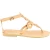 Women's thong sandals with handmade crossed laces in nude calfskin