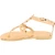 Women's thong sandals with handmade crossed laces in nude calfskin