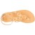 Women's thong sandals with handmade crossed laces in nude calfskin