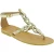 Women's thong sandals with handmade crossed laces in gold laminated calfskin
