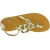 Women's thong sandals with handmade crossed laces in gold laminated calfskin