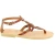 Women's thong sandals with handmade crossed laces in brown calfskin