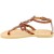 Women's thong sandals with handmade crossed laces in brown calfskin