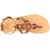 Women's thong sandals with handmade crossed laces in brown calfskin