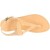Women's handmade drop-shaped thong sandals in nude calfskin