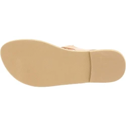 Sandales tongs pour femme en forme de goutte faites à la main en cuir de veau nude