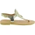 Sandales tongs pour femme en forme de goutte faites à la main en cuir de veau laminé or