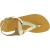 Women's handmade drop-shaped thong sandals in gold laminated calfskin