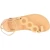 Women's thong sandals with circles handmade in nude color calfskin