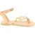 Handgefertigte Damen sandalen mit Kreisen aus nacktem Kalbsleder