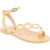 Sandalias planas para mujer con círculos hechas a mano en piel de becerro color nude