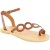 Women's thong sandals with circles handmade in brown color calfskin