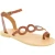 Women's thong sandals with circles handmade in brown color calfskin
