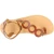 Women's thong sandals with circles handmade in brown color calfskin