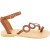 Women's thong sandals with circles handmade in brown color calfskin
