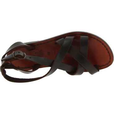 Hand gefertigte Damen-Sandalen aus braunem Leder
