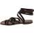 Sandales spartiates artisanales en cuir marron foncé fait en Italie