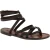 Sandales spartiates artisanales en cuir marron foncé fait en Italie