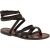 Sandalias tiras marron oscuro de cuero para mujeres hechas a mano en Italia