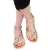 Handgefertigte Damen sandalen mit Kreisen aus goldlaminiertem Kalbsleder
