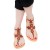 Women's thong sandals with handmade crossed laces in brown calfskin