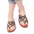 Hand gefertigte Damen-Sandalen mit braunem Lederriemengeflecht um den großen Zeh und Ledersohle