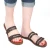 Hand gefertigte Damen-Slippersandalen aus dunkelbraunem Leder