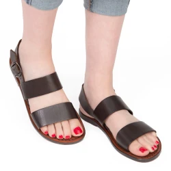 Franziskaner Sandalen braunem Leder Frauen