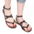 Italian strappy sandals women handmade in brown leather