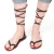 Handmade flat strappy sandals in dark brown calf leather