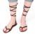 Sandalias de tiras planas de cuero marrón oscuro hecho a mano