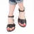 Schwarze Damen Sandalen in Italien von Handgefertigt aus echtem Leder