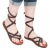 Sandales spartiates artisanales en cuir marron foncé fait en Italie