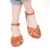 Lederfarbig Damen-Sandalen in Italien von Handgefertigt aus echtem Leder