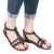 Braune flache Ledersandalen für Damen in Italien von Hand gefertigt