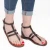 Damen-Riemchen-Sandalen aus dunkelbraunem Leder