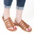 Sandals tongs femme en cuir coulor cuir pas cher