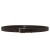 Vegetable tanned dark brown leather belt with metal buckle