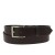 Vegetable tanned dark brown leather belt with metal buckle