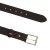 Vegetable tanned dark brown leather belt with metal buckle
