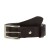 Vegetable tanned dark brown leather belt with metal buckle