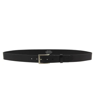 Ceinture en cuir noir au tannage végétal avec boucle en métal